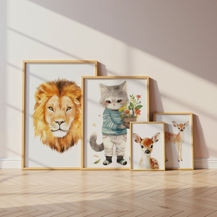 Süße Tiere Poster für Kinderzimmer – JUSTGOODMOOD