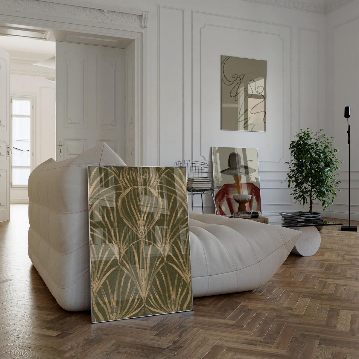 Poster Wandbilder Wohnzimmer · Abstrakte Kunst Art Deco · Moderne Bilder ohne Rahmen