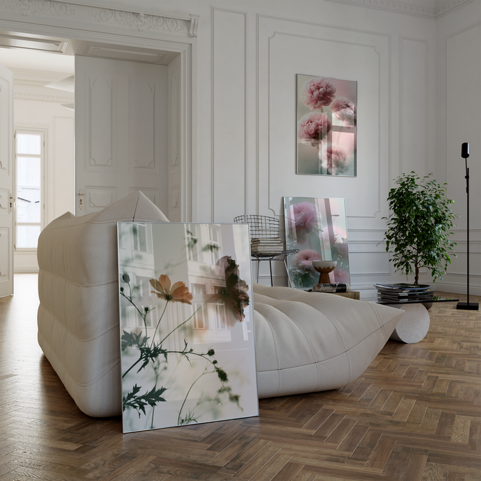 Moderne Blumen Poster | Zarte Rosa Blüten | JUSTGOODMOOD