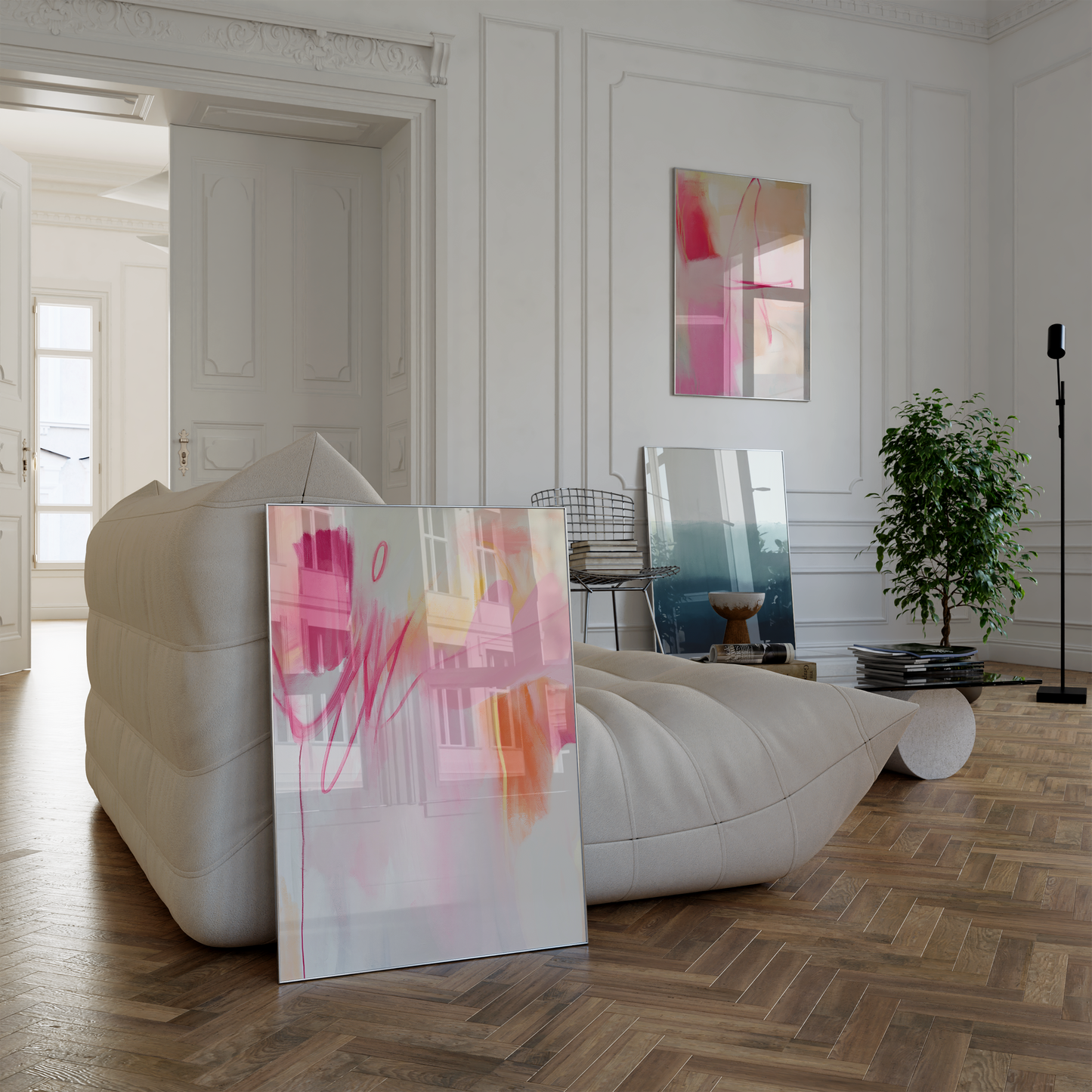 Abstrakte Poster · Geschenkidee · Farbenfrohe Malerei in sanften Pastelltönen · Dekoprint ohne Rahmen