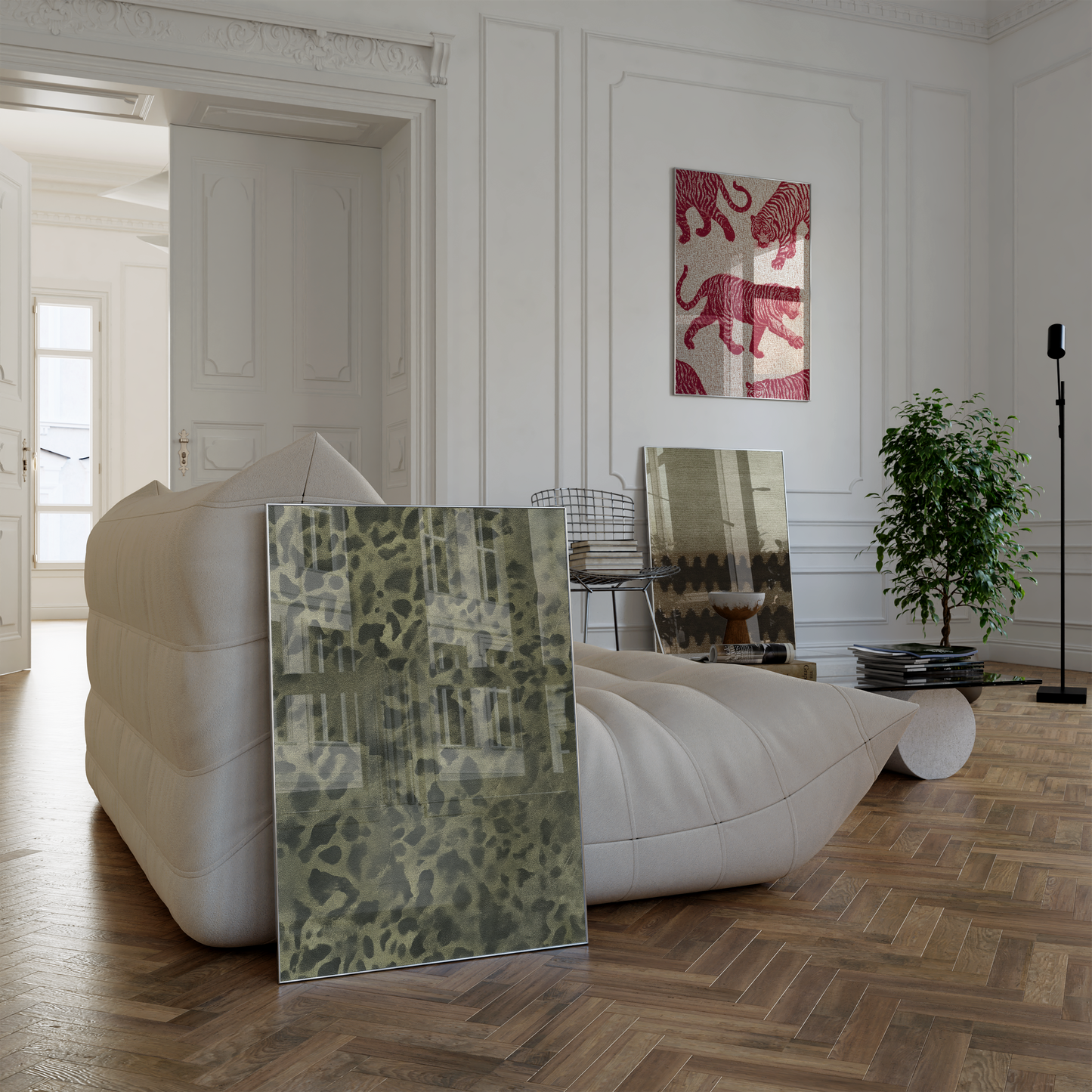 Fliesen Design Poster · Geschenkidee · Antike Muster Fliesen Naturtexturen Animal Print · Dekoprint ohne Rahmen