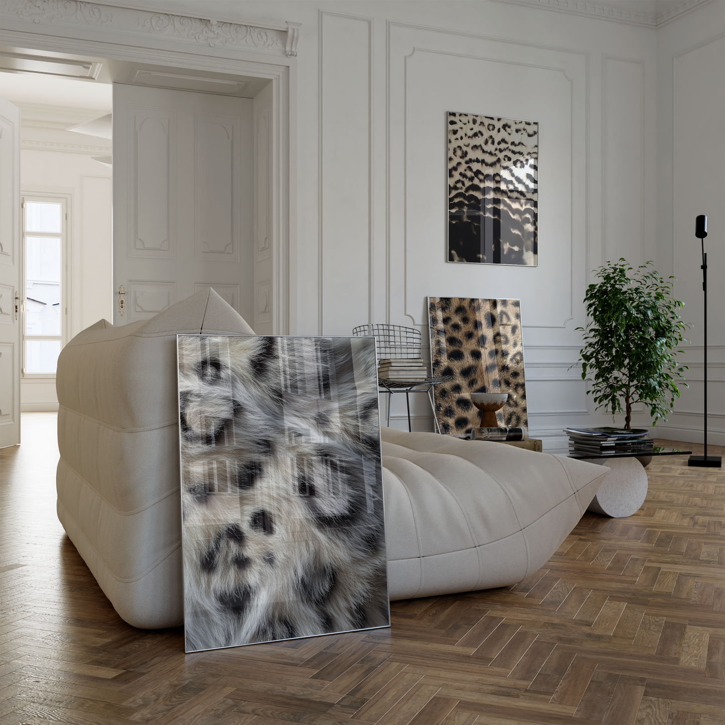 Tiermuster Poster · Geschenkidee · Reh Leopard Zebra Felloptik · Dekoprint ohne Rahmen