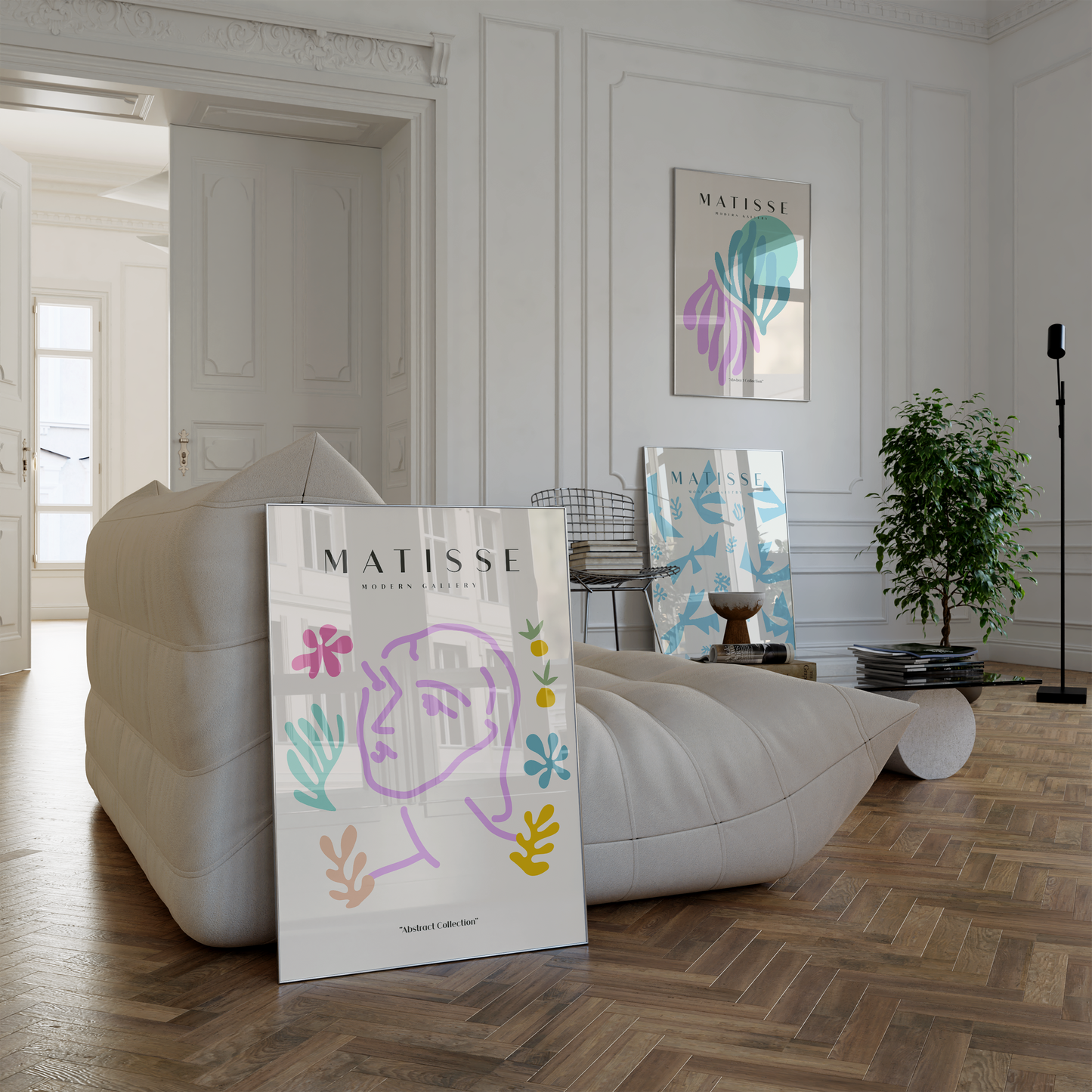 Matisse Poster · Geschenkidee · Abstrakte Scherenschnitte Frauenporträt Bunte Formen · Dekoprint ohne Rahmen