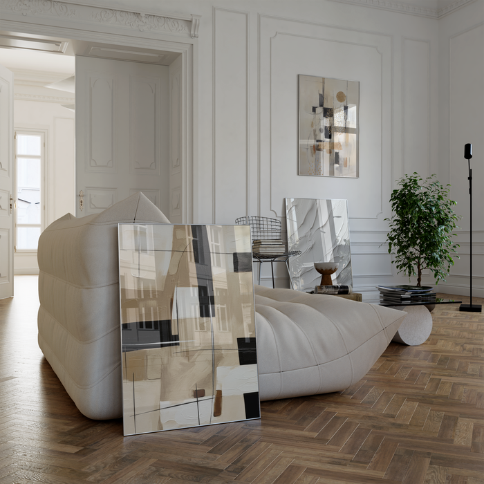 Struktur-Poster in Beige und Gold