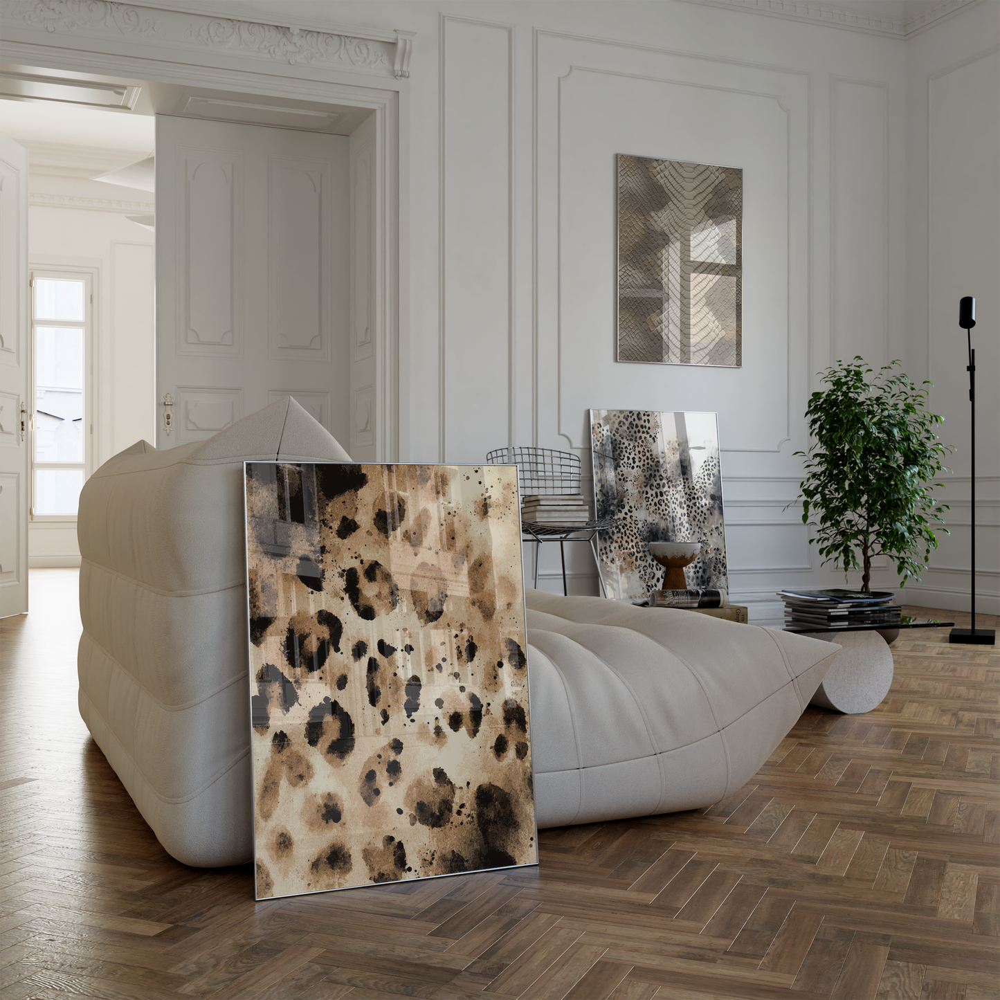 Tiermuster Poster · Geschenkidee · Leopard Zebra Schlange abstrakte Felloptik · Dekoprint ohne Rahmen