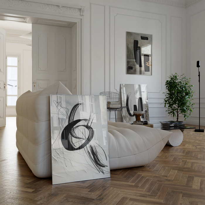 Poster mit schwarzen Pinselstrichen