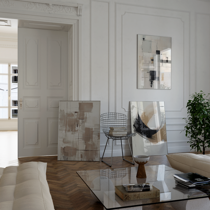 Geometrische Poster in Schwarz und Beige