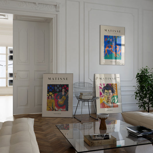 Matisse Poster · Geschenkidee · Abstrakte Scherenschnitte Porträts Farbenfrohe Kunst · Dekoprint ohne Rahmen