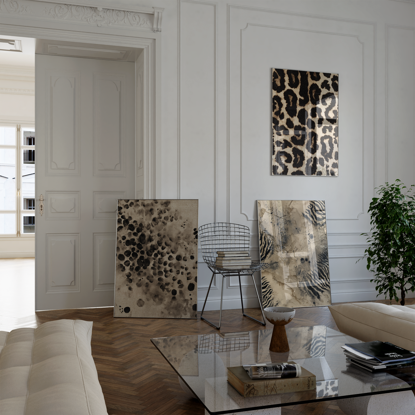 Raubkatzen Poster · Geschenkidee · Leopard Flecken und abstrakte Texturen · Dekoprint ohne Rahmen