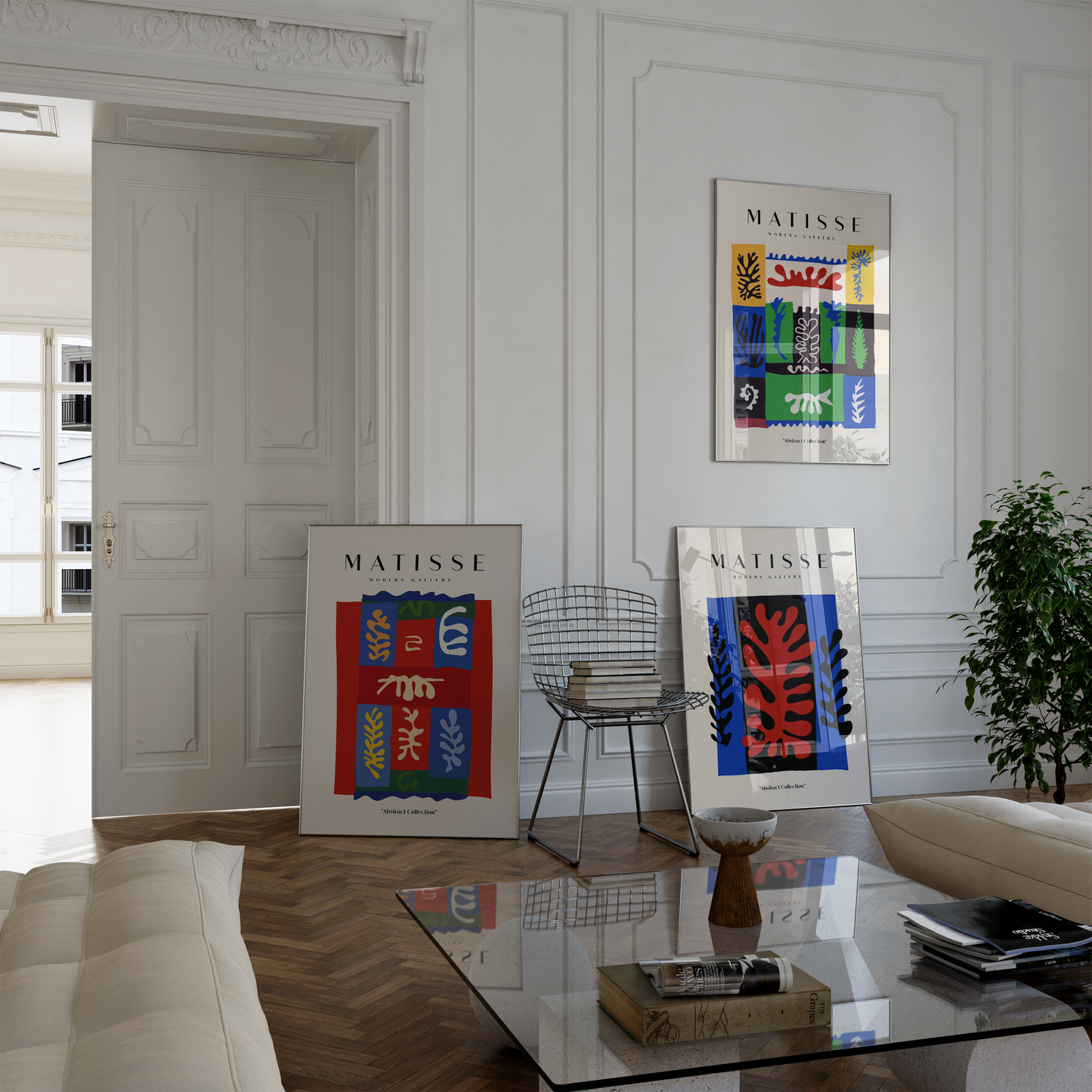 Matisse Poster · Geschenkidee · Abstrakte Scherenschnitte Bunte Formen Line Art · Dekoprint ohne Rahmen