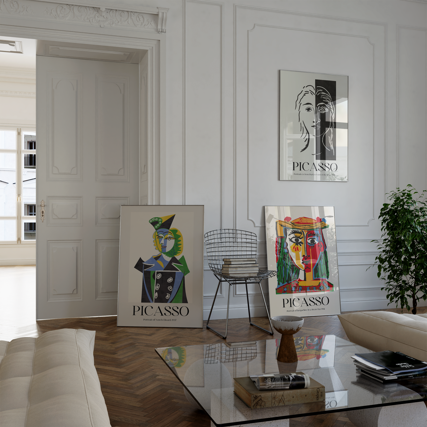 Pablo Picasso Poster · Geschenkidee · Abstrakte Porträts Kubistische Gesichter Farbige Kunst · Dekoprint ohne Rahmen