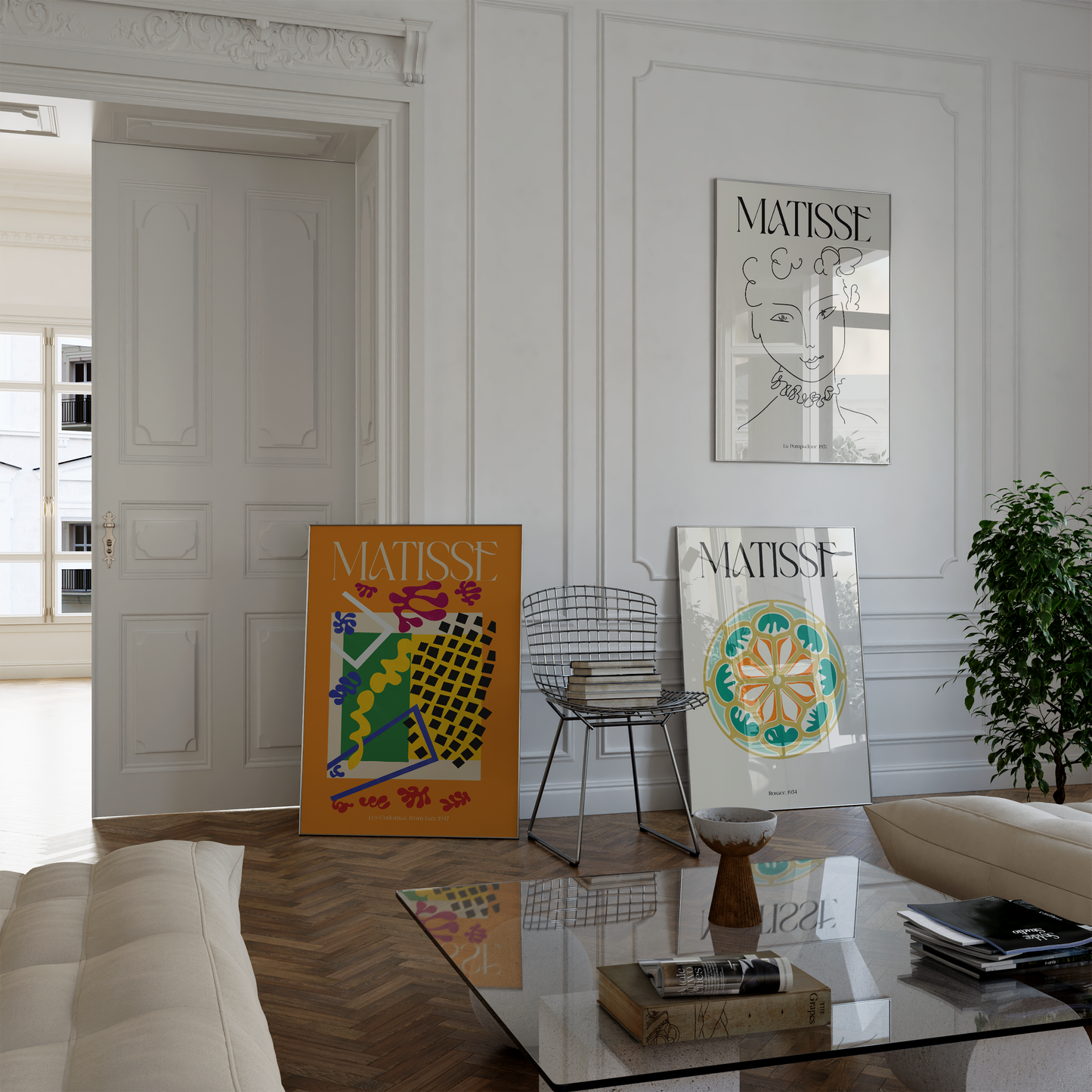 Henri Matisse Poster · Geschenkidee · Line Art Abstrakte Formen Scherenschnitt Farbige Kompositionen · Dekoprint ohne Rahmen