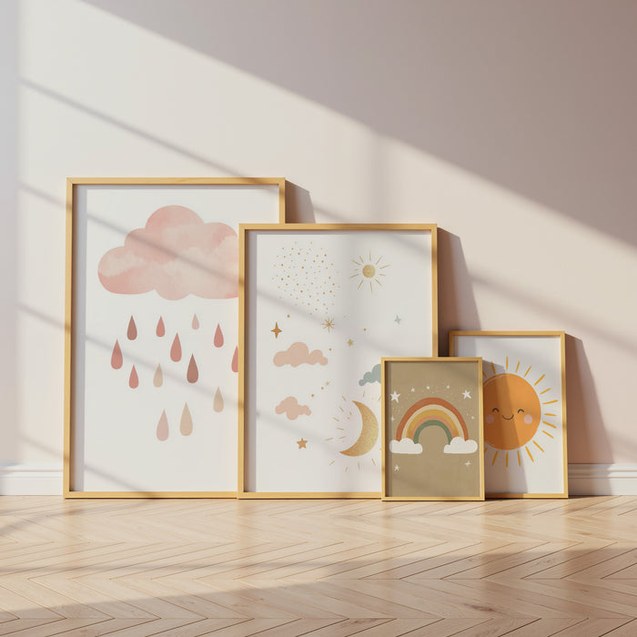 Boho Poster Kinderzimmer - Premium Baumwolle Druck