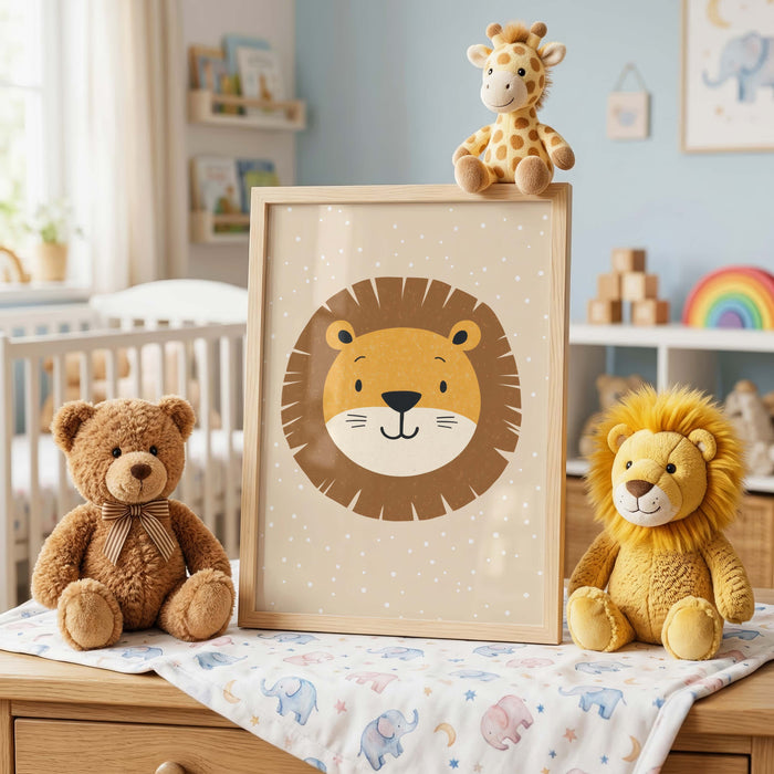 JUSTGOODMOOD Süße Tiere Wandbild – Premium Baumwoll-Canvas