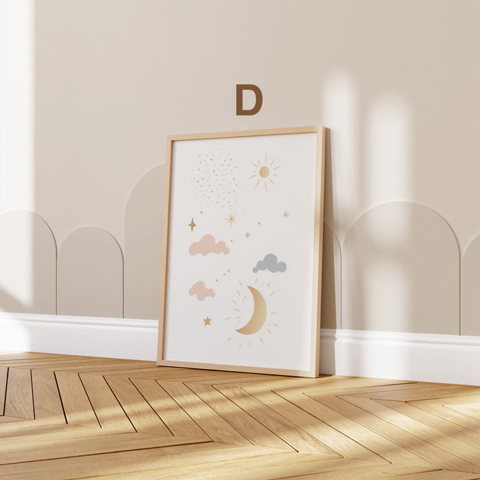 Boho Poster Kinderzimmer - Premium Baumwolle Druck