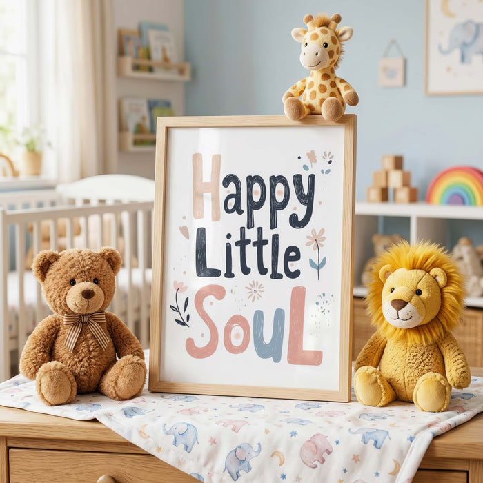 Babyzimmer Poster mit Karussellpferd und Teddybär