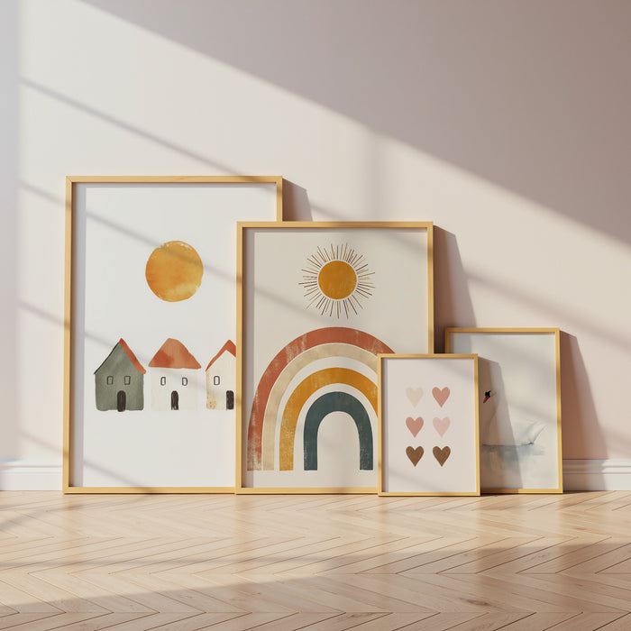 Boho Kinderzimmer Poster aus Premium Baumwolle