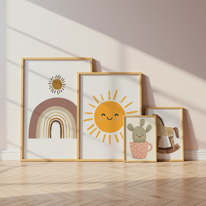 Boho Kinderzimmer Poster – Edler Baumwoll-Canvas