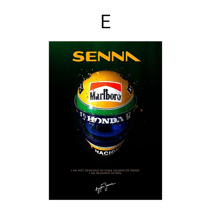 JUSTGOODMOOD Formel 1 Helme Poster auf Canvas