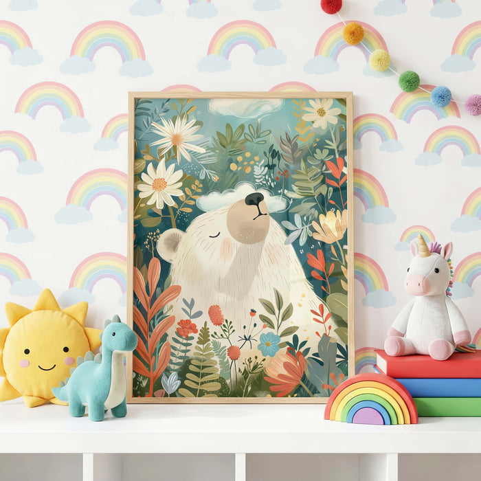 Mädchen Kinderzimmer Poster mit Einhorn und Katzen
