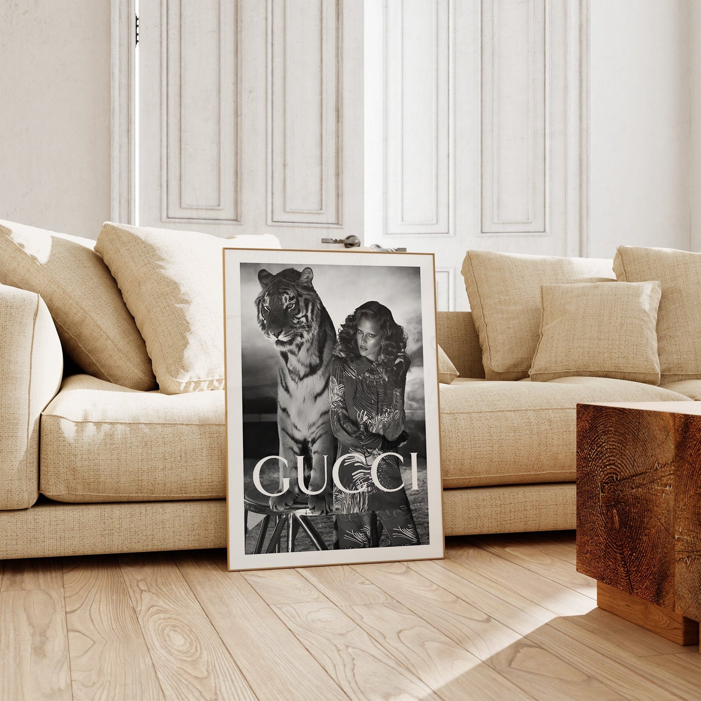 Gucci Poster · Wild und Schön · Gucci’s Starke Schönheit · Tigerstärke ·Exotische Pracht · Wand Dekoration · ohne Rahmen