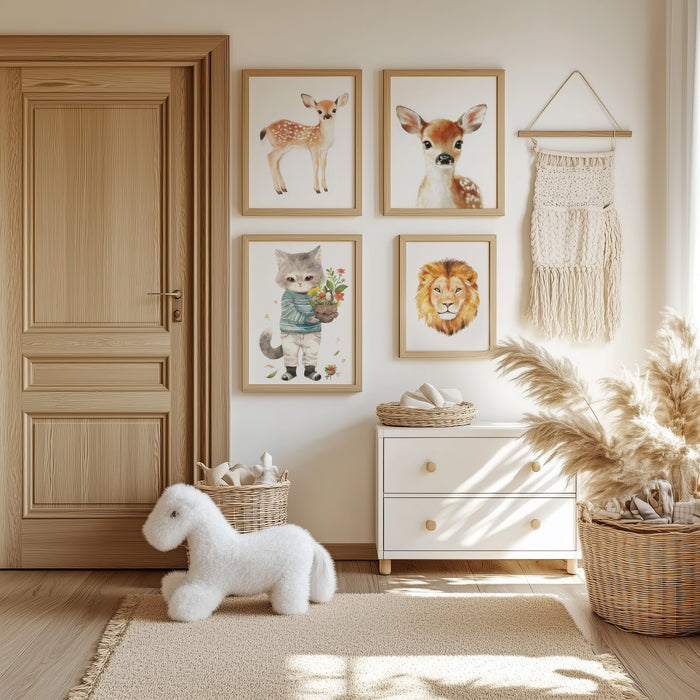 Süße Tiere Poster für Kinderzimmer – JUSTGOODMOOD