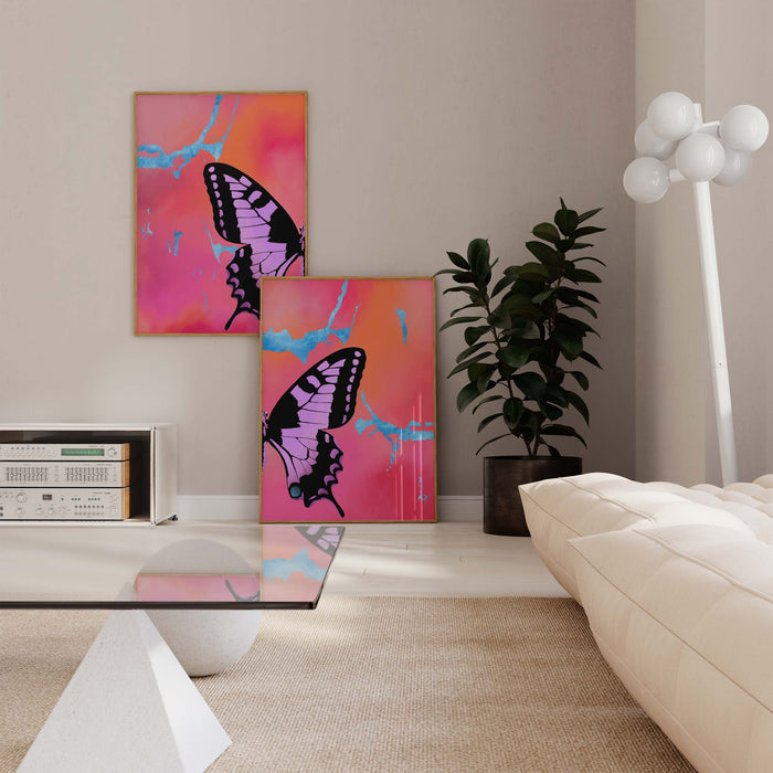 Butterfly Wings Poster – Premium Baumwoll-Canvas