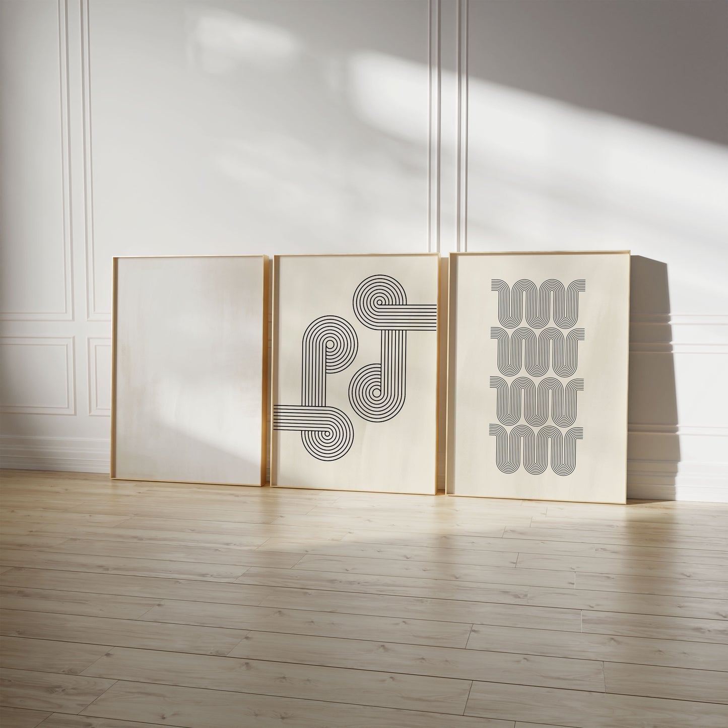 Abstrakte Linienkunst Poster · Geschenkidee · Minimalistische Bögen und geometrische Line Art · Dekoprint ohne Rahmen