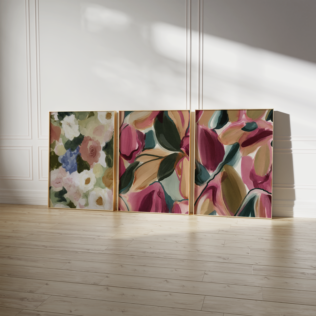 Blumen Poster Wandbilder · Florale Kunst Botanische Bilder · Wohnzimmer Deko ohne Rahmen