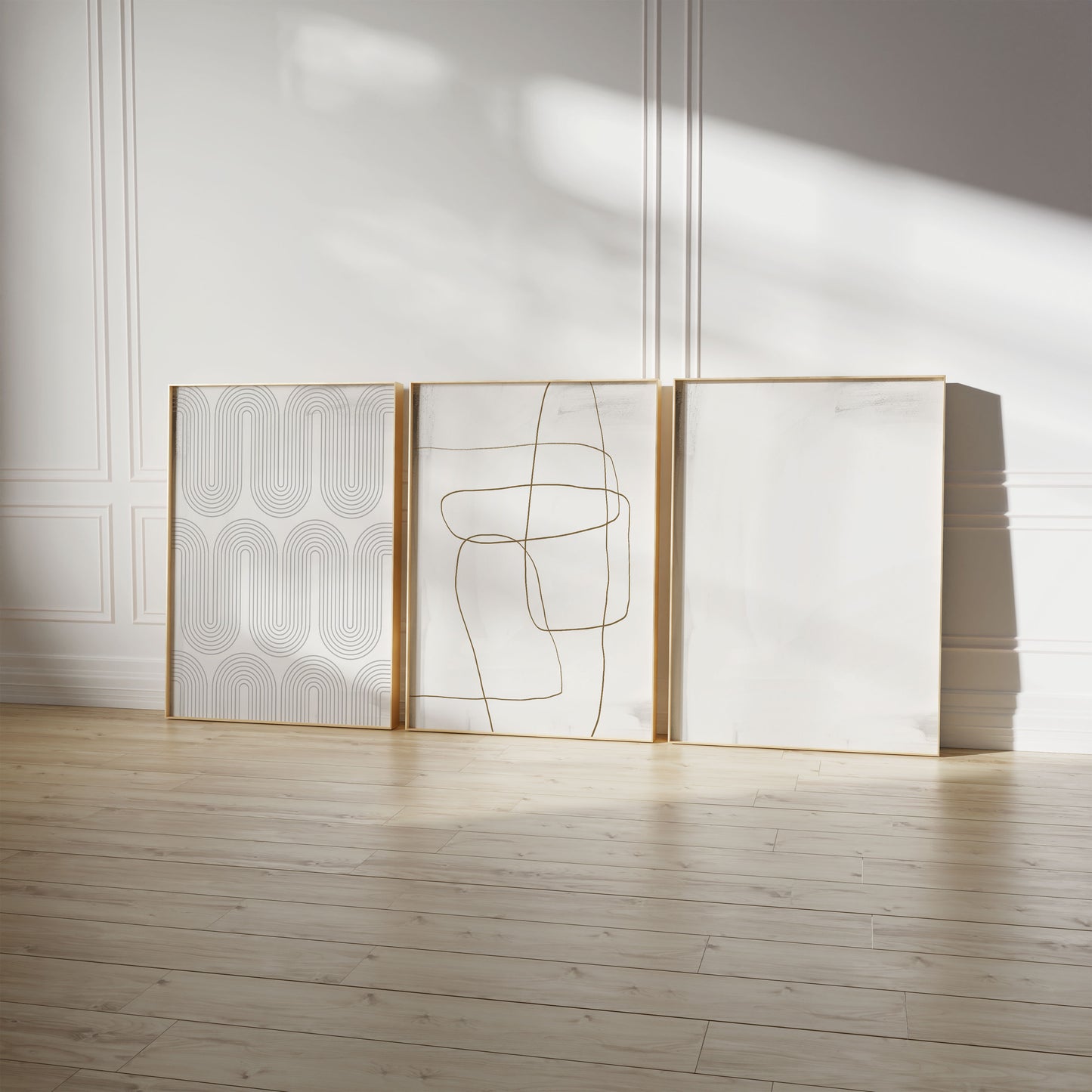 Abstrakte Linienkunst Poster · Geschenkidee · Minimalistische Schwarz-Weiß Geometrie und organische Formen · Dekoprint ohne Rahmen
