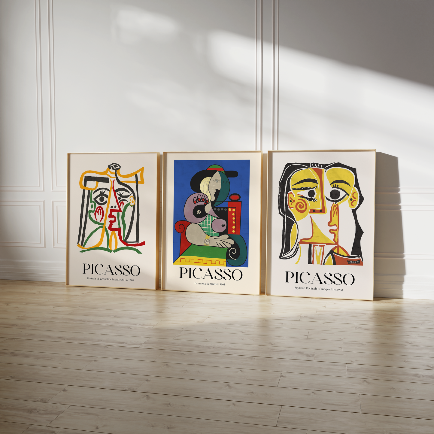 Pablo Picasso Poster · Geschenkidee · Abstrakte Porträts Kubistische Gesichter Farbige Kunst · Dekoprint ohne Rahmen