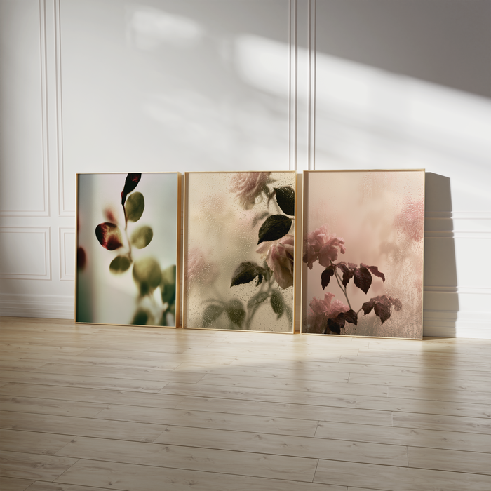 Moderne Blumen Poster | Zarte Rosa Blüten | JUSTGOODMOOD