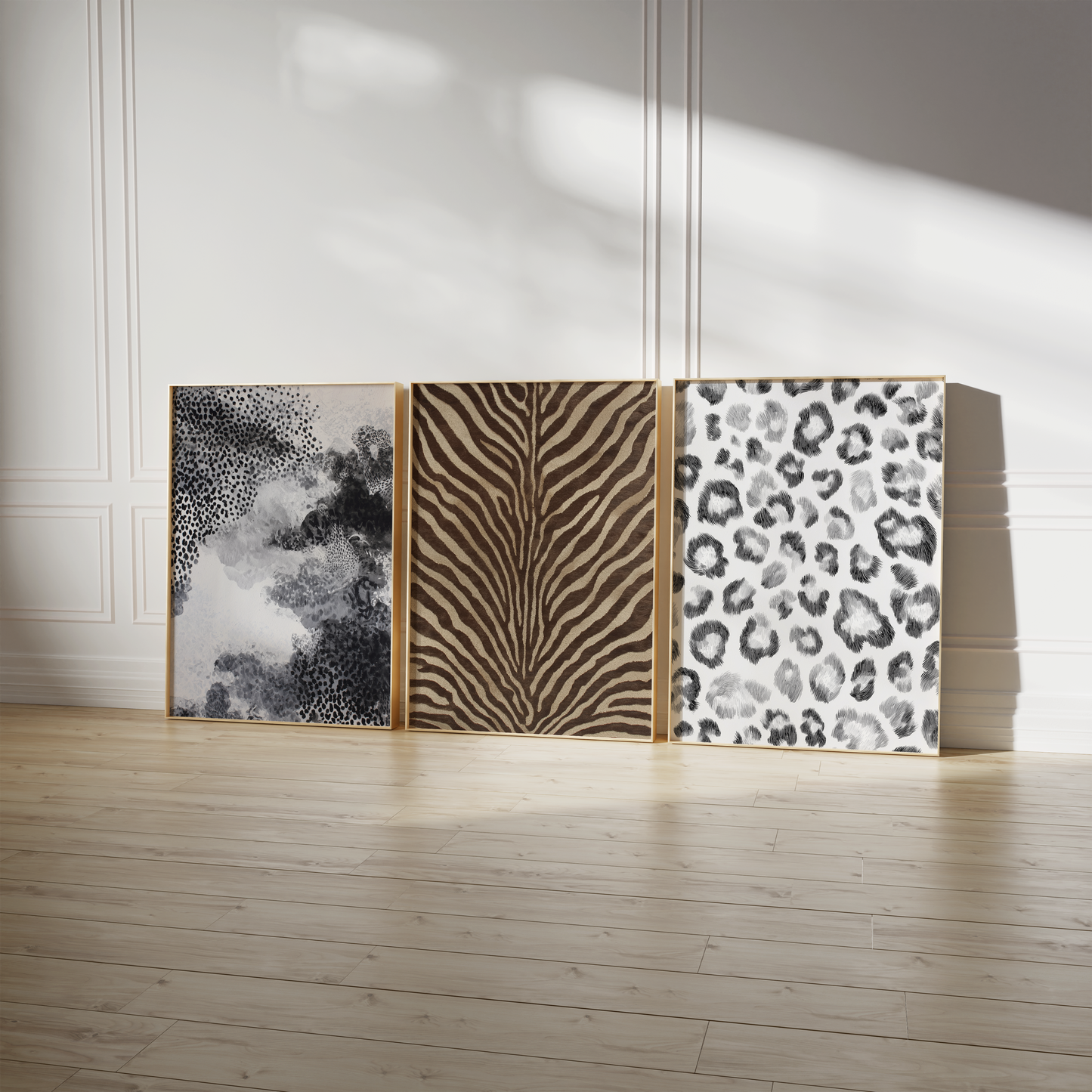 Tiermuster Poster · Geschenkidee · Leopard Zebra Schlange abstrakte Felloptik · Dekoprint ohne Rahmen