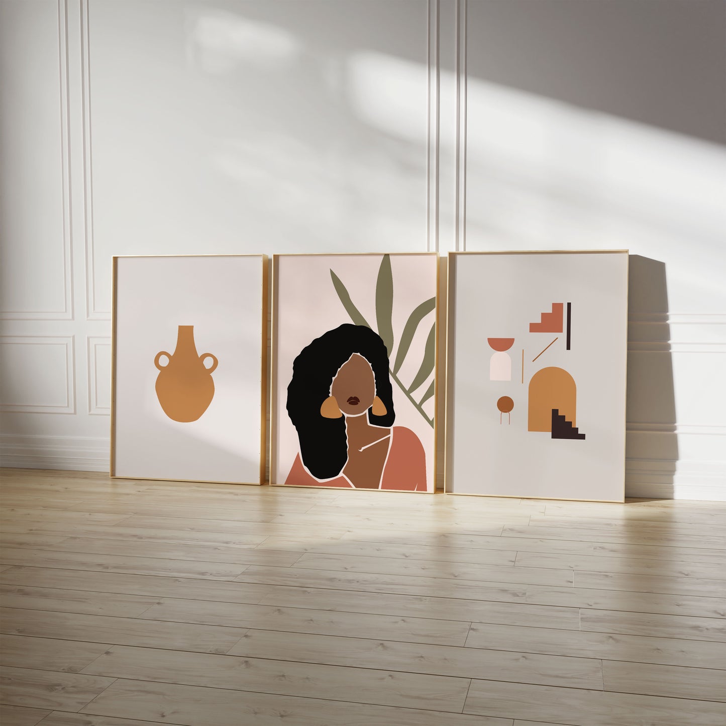 Abstrakte Frauen Poster · Geschenkidee · Boho Frauen Terrakotta Wüstenmotive · Dekoprint ohne Rahmen