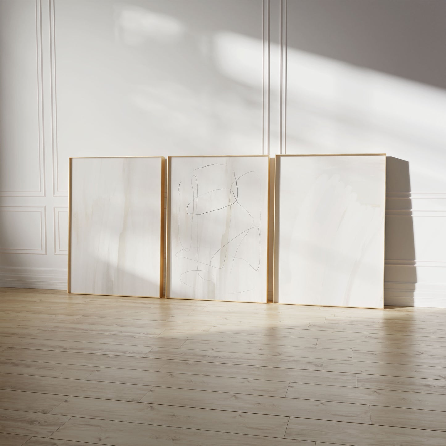 Minimalistische Linienkunst Poster · Geschenkidee · Abstrakte Geometrie in Schwarz und Beige · Dekoprint ohne Rahmen