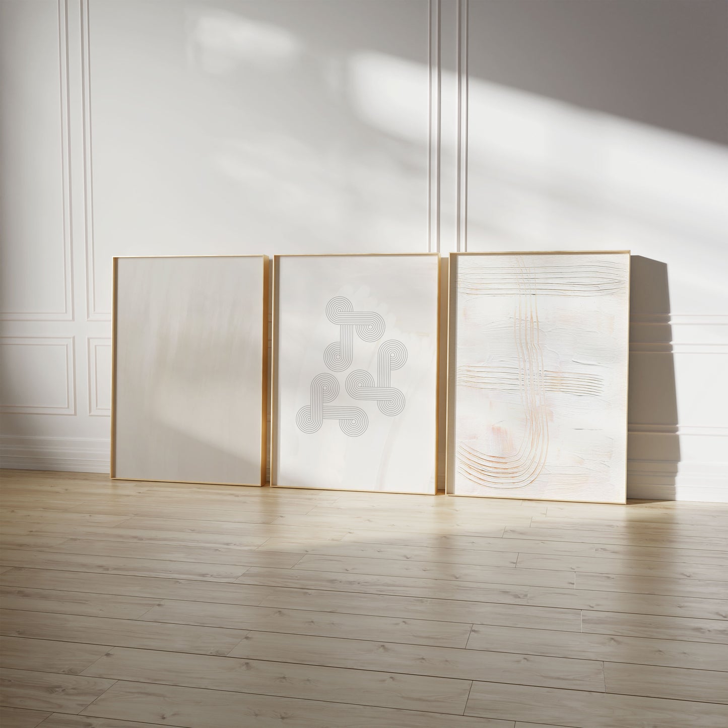 Abstrakte Linienkunst Poster · Geschenkidee · Minimalistische Beige Schwarz Geometrie · Dekoprint ohne Rahmen