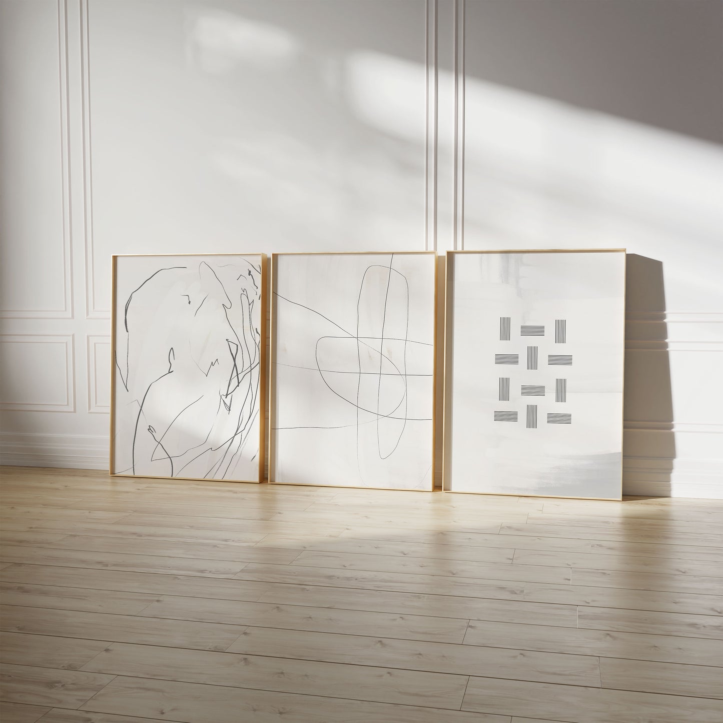 Abstrakte Schwarz Weiß Poster · Geschenkidee · Minimalistische Line Art und geometrische Linien · Dekoprint ohne Rahmen