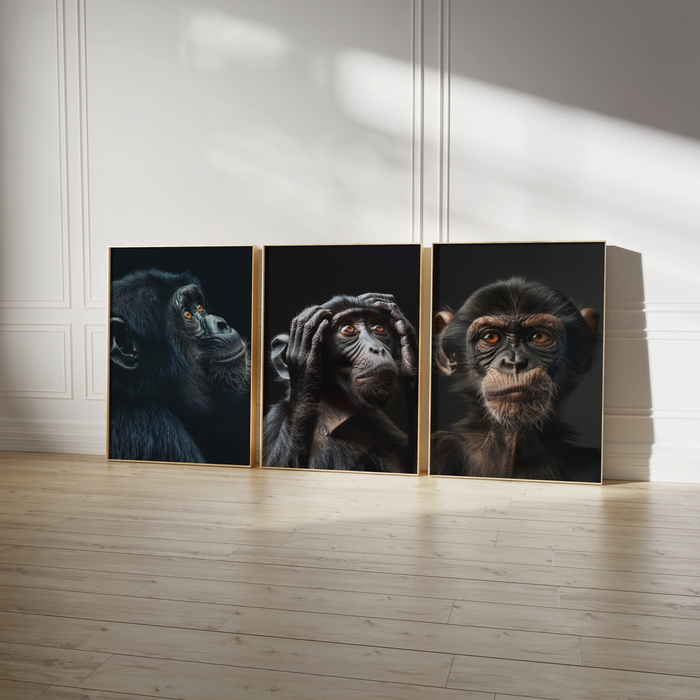 Affen Poster auf Baumwollcanvas – Premium Qualität