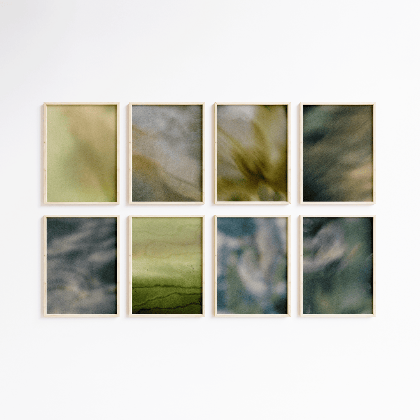 Abstrakte Grüne Aquarell Poster · Geschenkidee · Organische Formen Minimalistische Wandkunst · Dekoprint ohne Rahmen