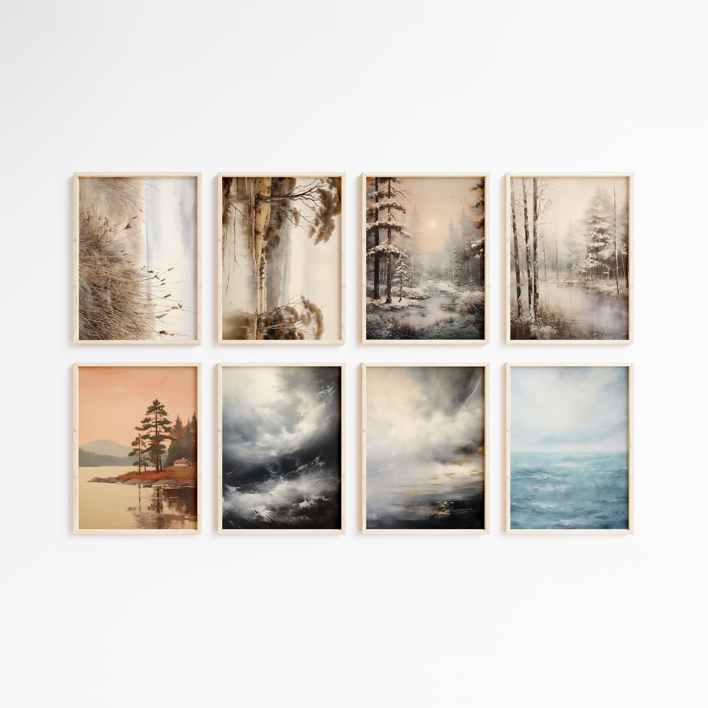Vintage Landschaft Poster · Geschenkidee · Wald- und Meereslandschaften · Dekoprint ohne Rahmen