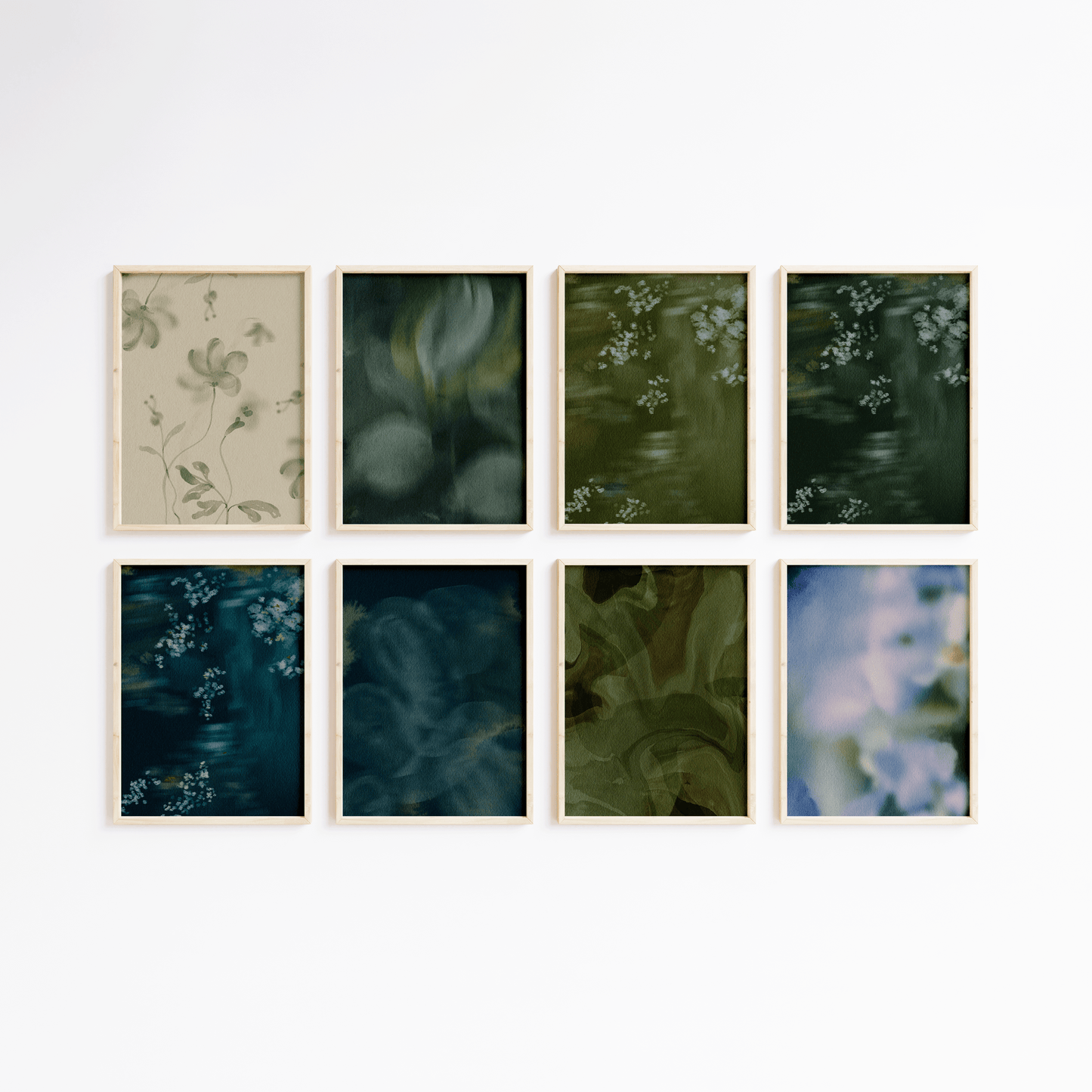 Botanik Poster · Geschenkidee · Aquarell Blumen Waldkunst Abstrakte Natur · Dekoprint ohne Rahmen