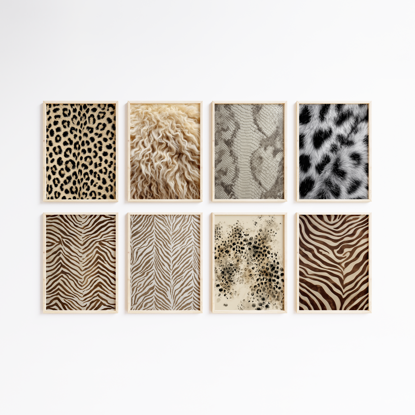 Tiermuster Poster · Geschenkidee · Leoard Zebra Tiger Schlange Felloptik · Dekoprint ohne Rahmen