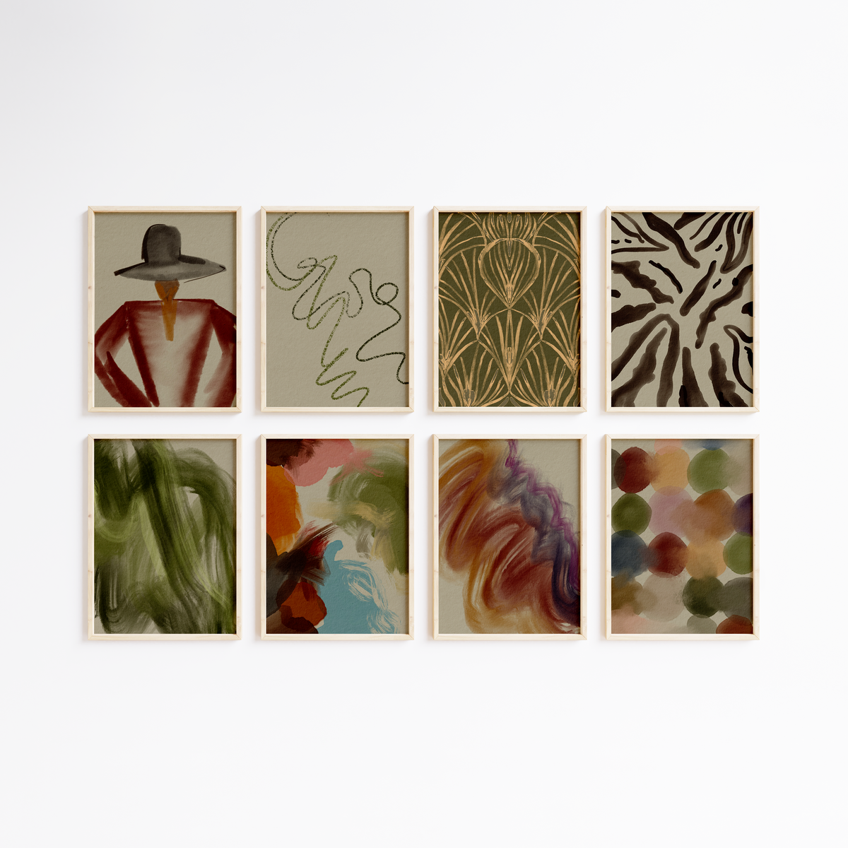 Poster Wandbilder Wohnzimmer · Abstrakte Kunst Art Deco · Moderne Bilder ohne Rahmen