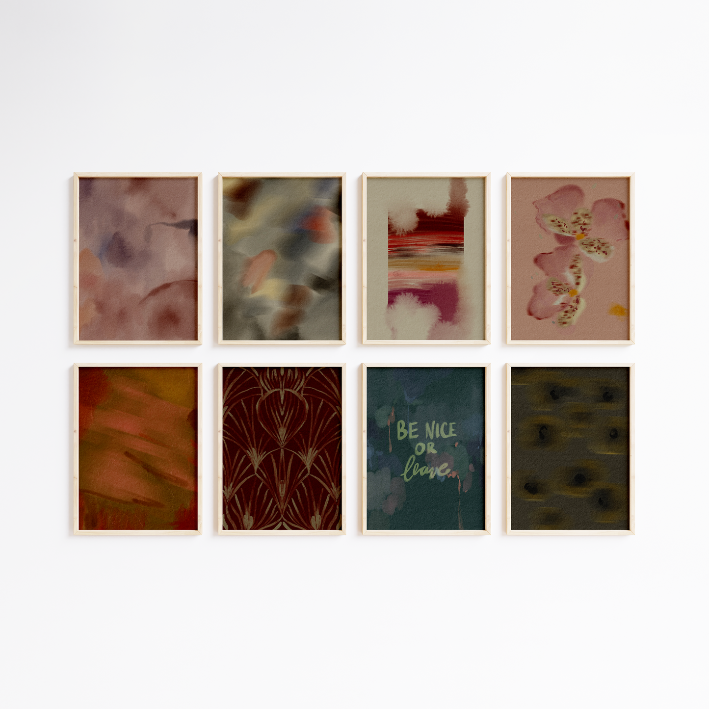 Abstrakte Poster · Moderne Wandbilder · Typografie Poster Art Deco Blumen Motive · Dekoprint ohne Rahmen