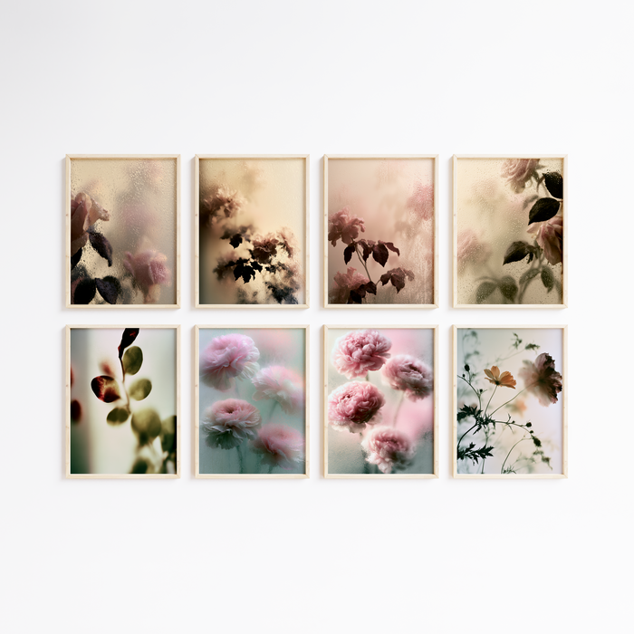 Moderne Blumen Poster | Zarte Rosa Blüten | JUSTGOODMOOD