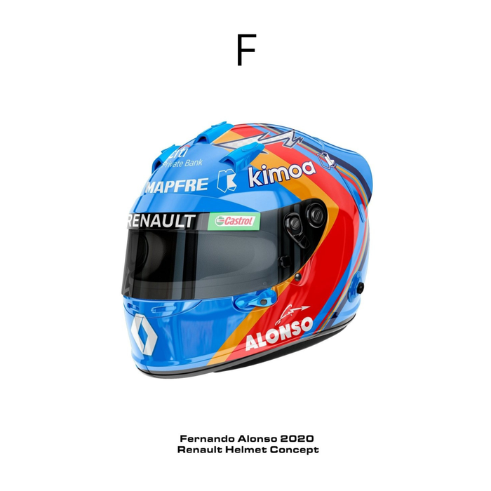 JUSTGOODMOOD Formel 1 Helme Poster auf Canvas