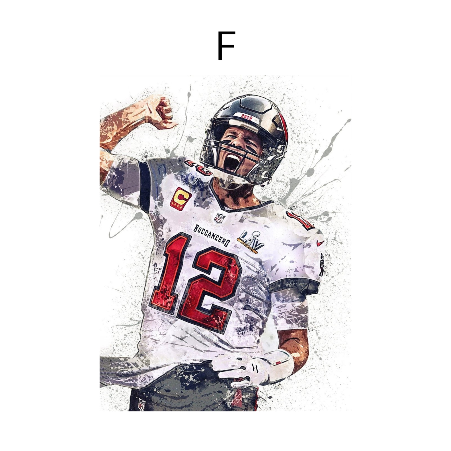 Football  Tom Brady Poster · Deko Print ohne Rahmen