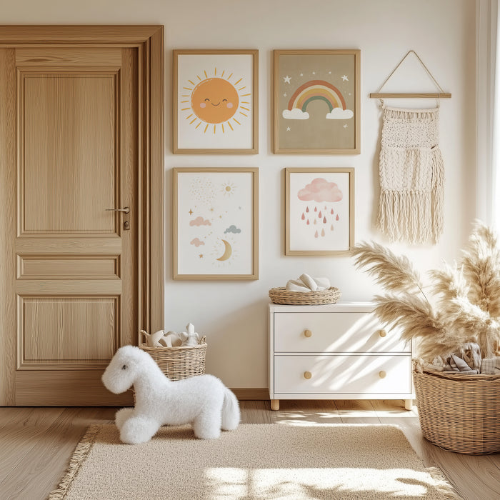 Boho Poster Kinderzimmer - Premium Baumwolle Druck