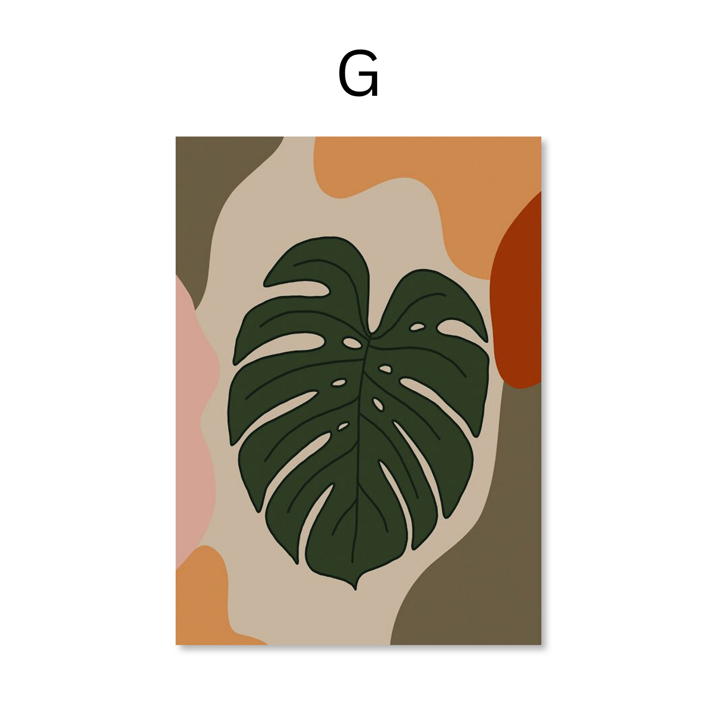 Poster Boho läßige Frau und Monstera Pflanze als Deko Print ohne Rahmen