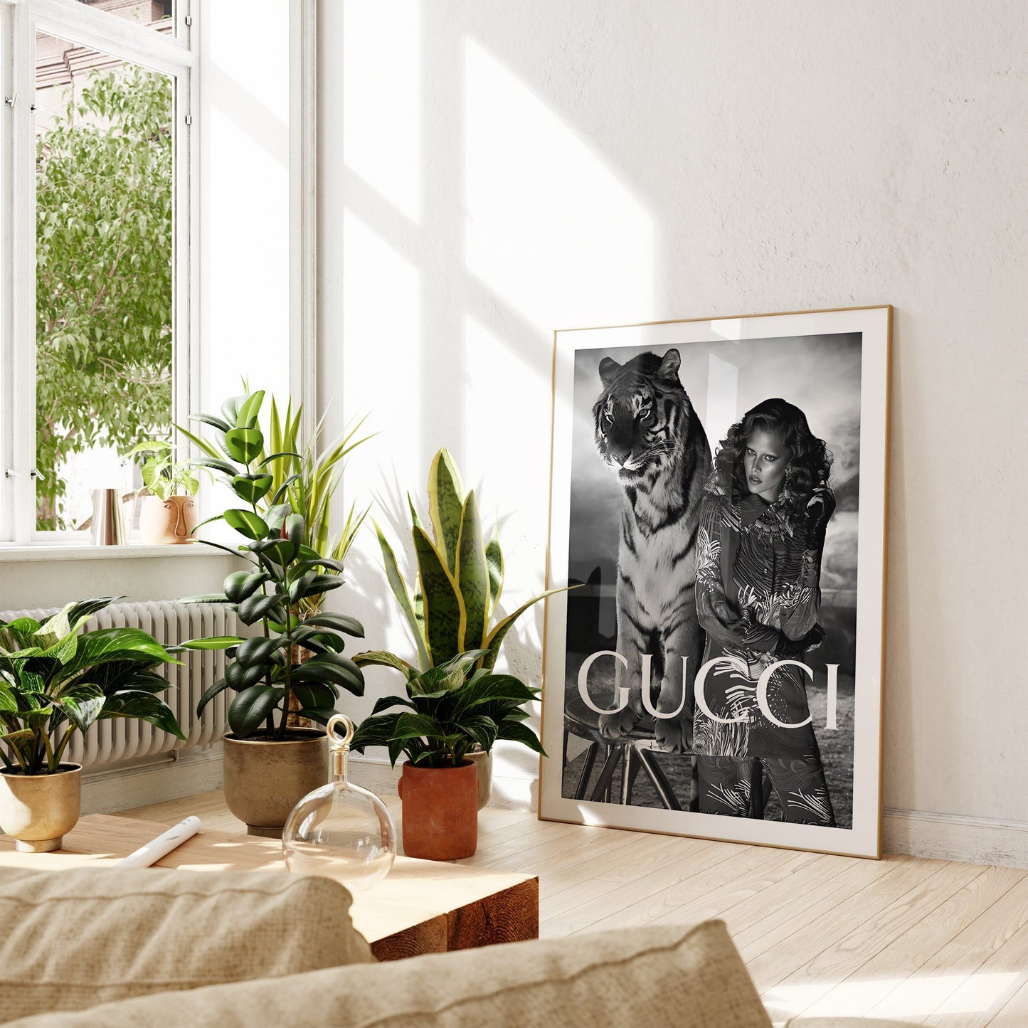 Gucci Poster · Wild und Schön · Gucci’s Starke Schönheit · Tigerstärke ·Exotische Pracht · Wand Dekoration · ohne Rahmen